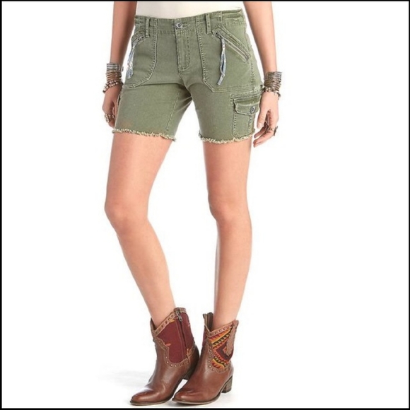 Free People Pants - Free People Olive Martini Cargo Cutoff Shorts